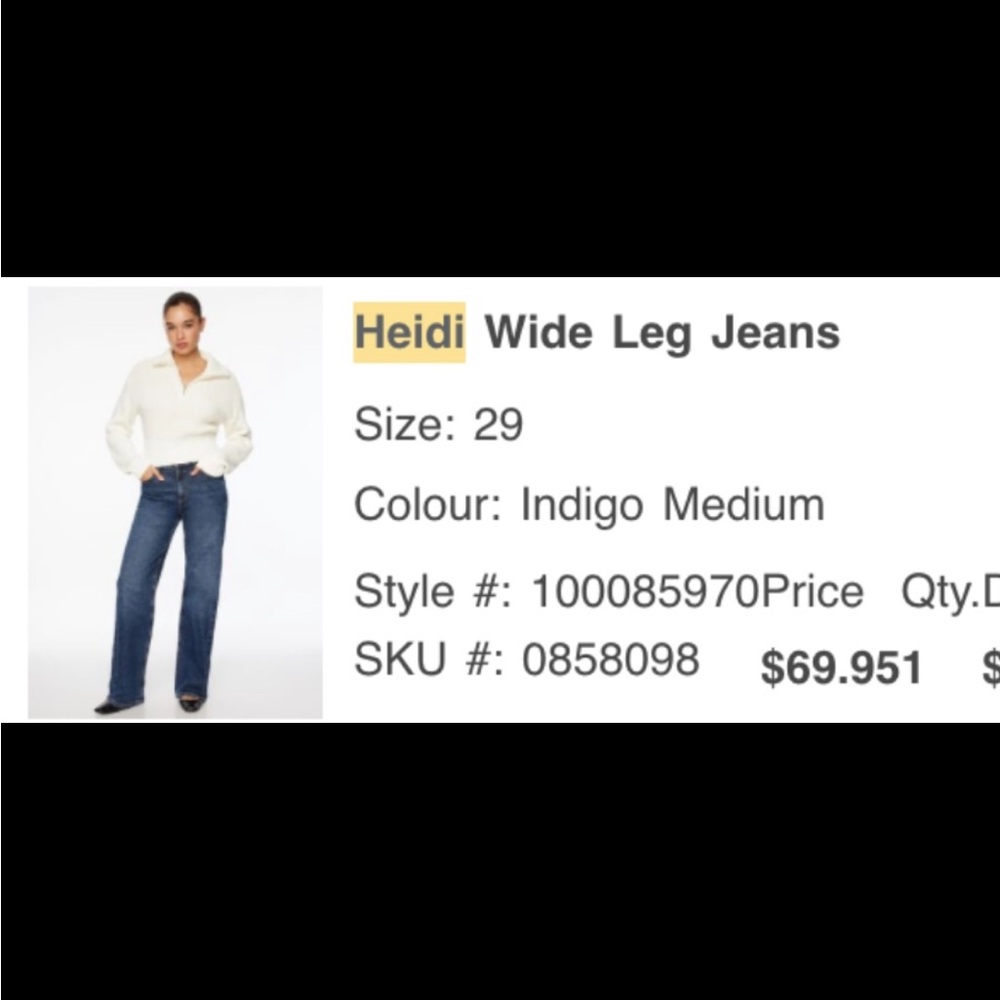 Dynamite Heidi Wide Leg Jeans - Indigo Medium